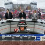 College GameDay crew live from Columbus, Ohio, ahead of a game between No. 5 Indiana and No. 2 Ohio State.